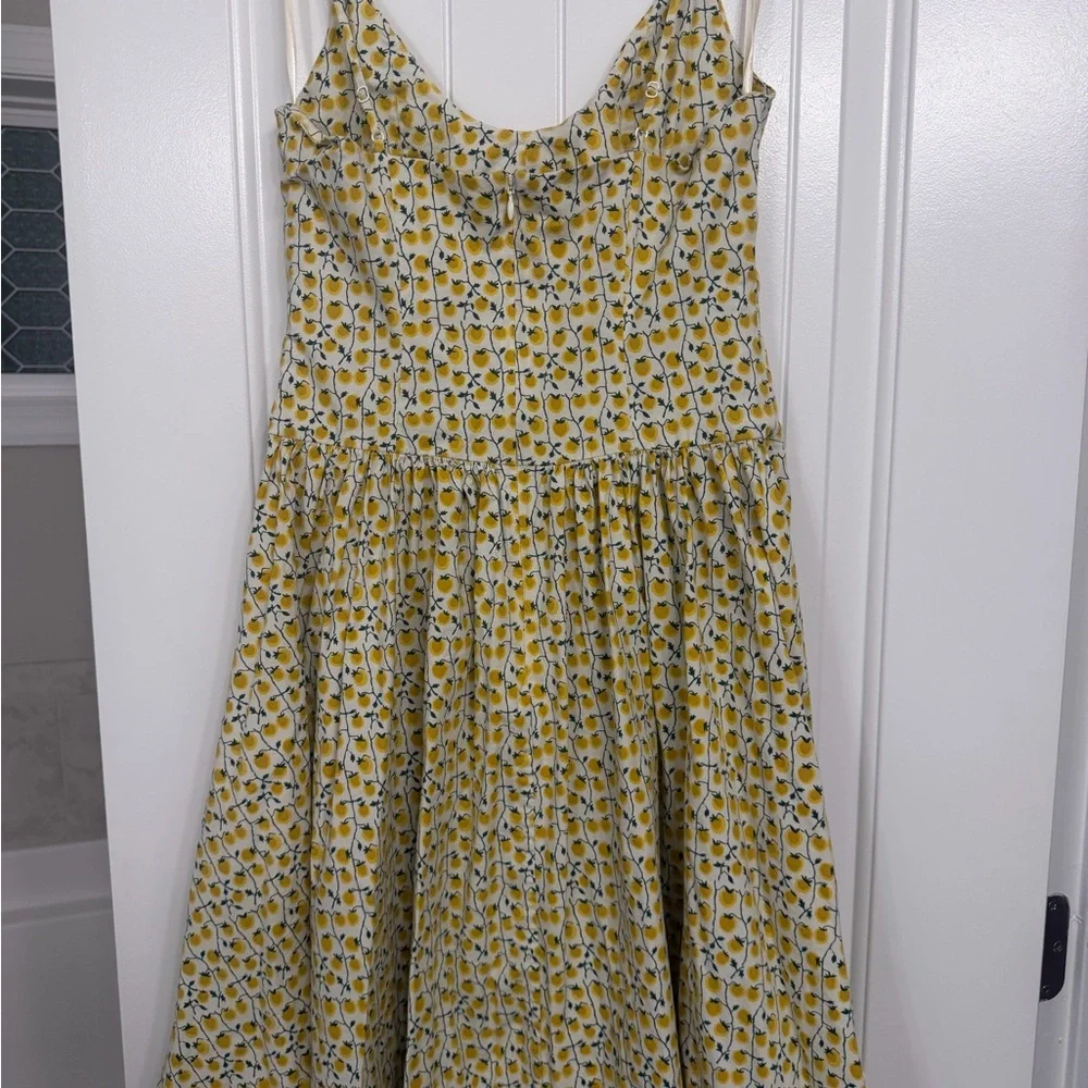 Staud Dena Yellow Lemon Print Maxi Dress - Size 10 - Picture 6 of 10